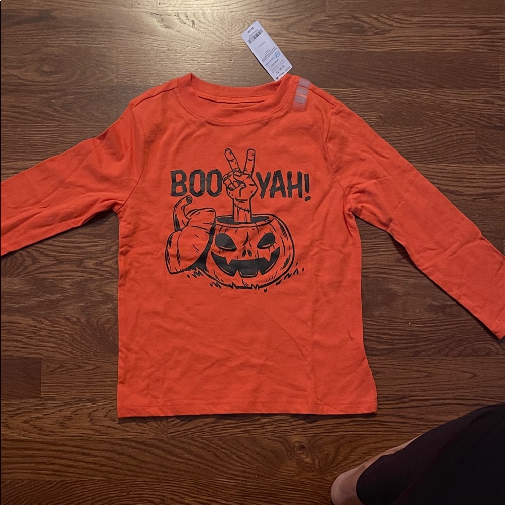 Carter's Orange 'Boo Yah!' Halloween Long Sleeve Tee